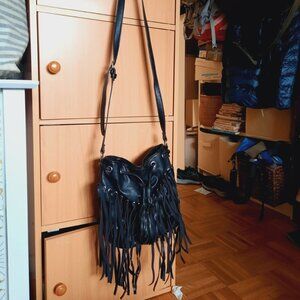 Black Fringe Shoulder Bag